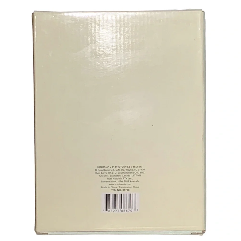 Wedding Photo Frame 40 Anniversary Porcelain White Bisque Freestanding 4x6 in